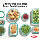 8 Piece Smart Seal Glass Round Container Set T3