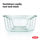 8 Piece Smart Seal Glass Round Container Set T3