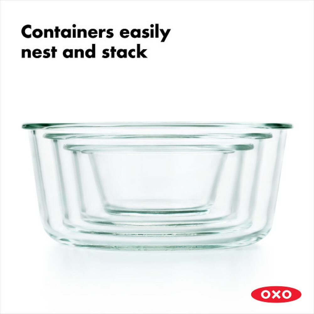 8 Piece Smart Seal Glass Round Container Set T3