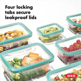 8 Piece Smart Seal Glass Round Container Set T3