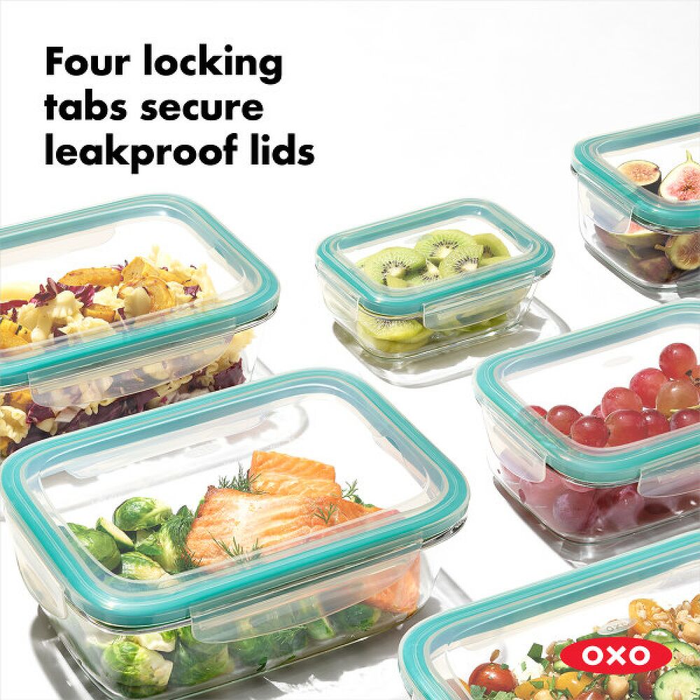8 Piece Smart Seal Glass Round Container Set T3