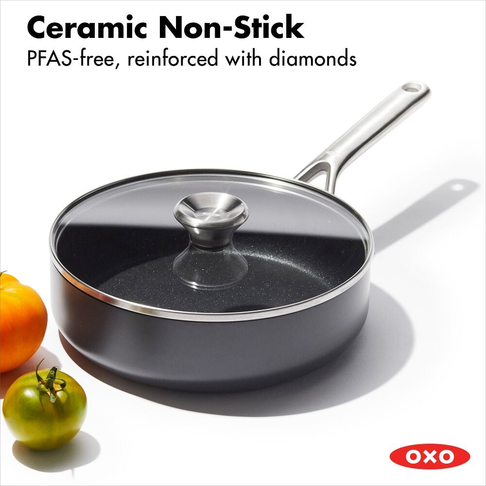 Ceramic Professional Non-Stick 3-Quart Sauté Pan with Lid P3
