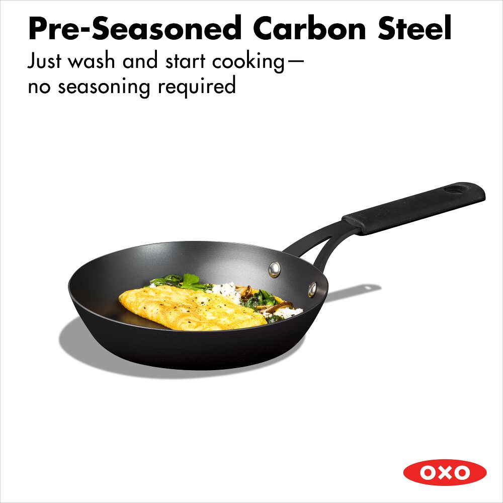 Carbon Steel Obsidian Series 8-Inch Frypan with Silicone Sleeve P7