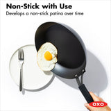 Carbon Steel Obsidian Series 8-Inch Frypan with Silicone Sleeve P7