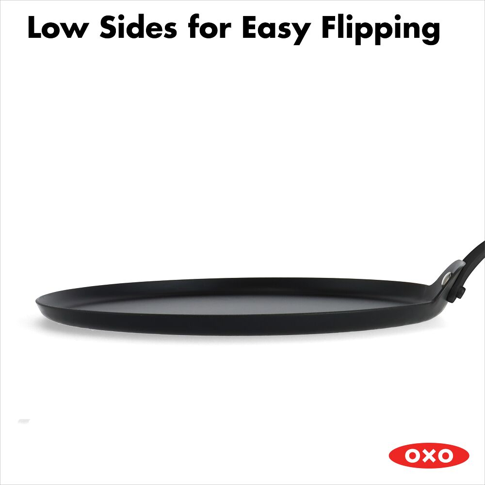 Obsidian Carbon Steel 10-Inch Crêpe Pan with Silicone Sleeve S9