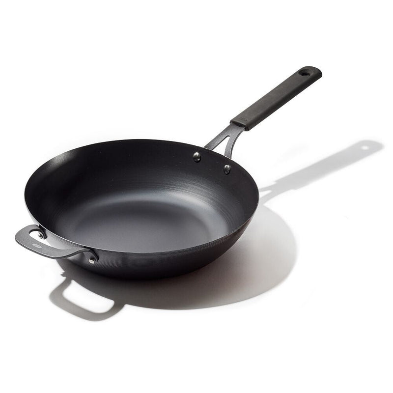 Carbon Steel Obsidian Series 12-Inch Wok with Silicone Sleeve J2