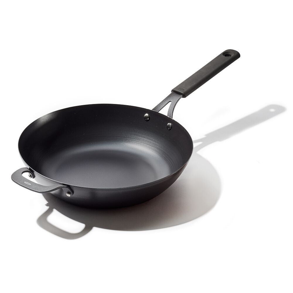 Carbon Steel Obsidian Series 12-Inch Wok with Silicone Sleeve P4