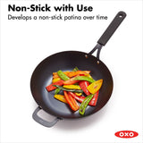 Carbon Steel Obsidian Series 12-Inch Wok with Silicone Sleeve P4