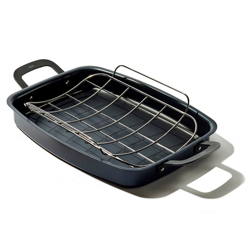 Carbon Steel Obsidian Series Roaster with Rack X4