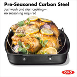 Carbon Steel Obsidian Series Roaster with Rack X4