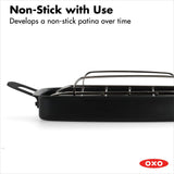 Carbon Steel Obsidian Series Roaster with Rack X4