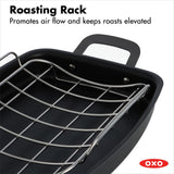 Carbon Steel Obsidian Series Roaster with Rack X4