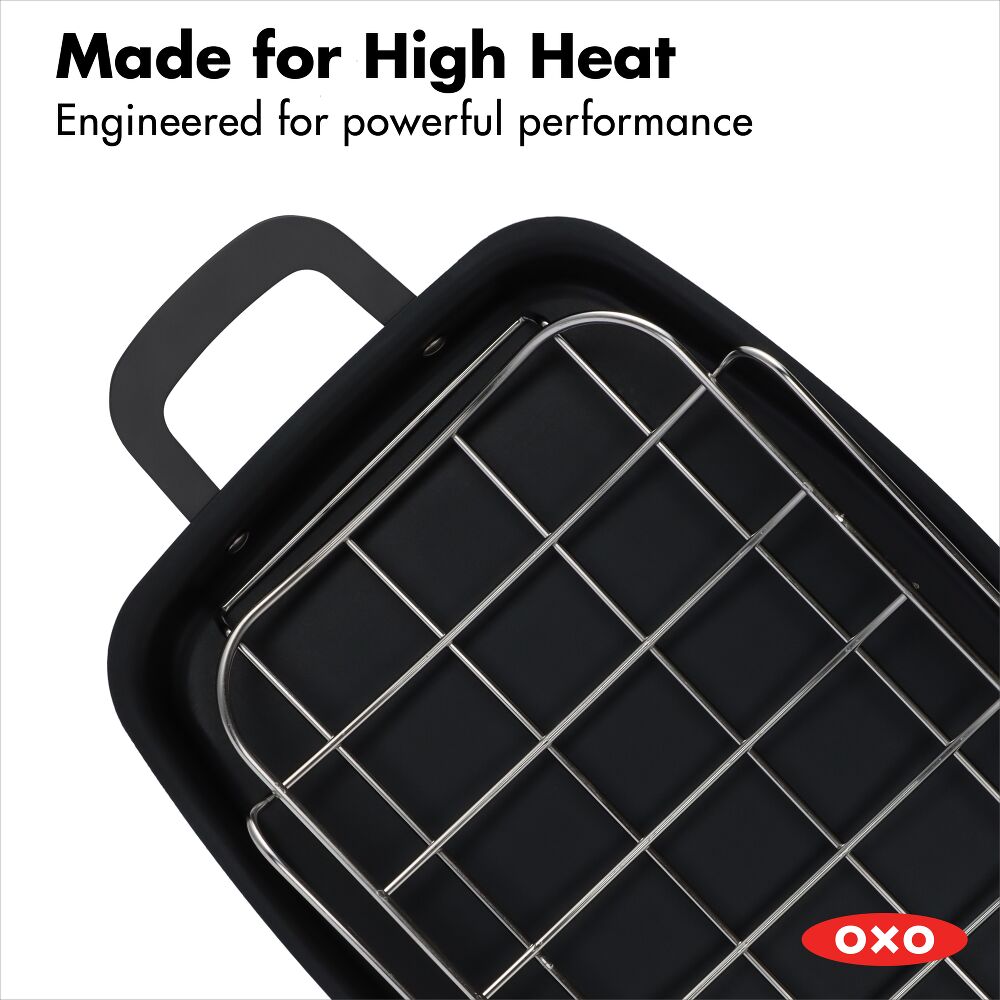 Carbon Steel Obsidian Series Roaster with Rack X4