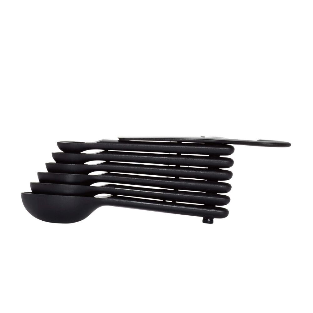 7 Piece Plastic Measuring Spoons - Black Q6
