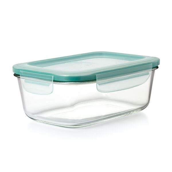 Smart Seal 8 Cup Glass Rectangle Container - Teal A8
