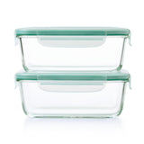 Smart Seal 8 Cup Glass Rectangle Container - Teal B4