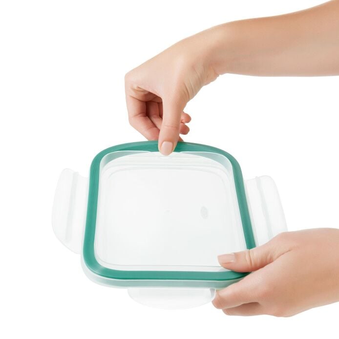 Smart Seal 8 Cup Glass Rectangle Container - Teal B4