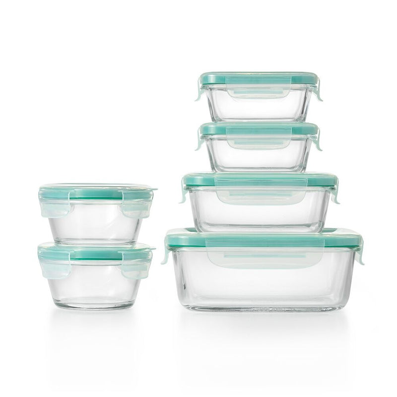 OXO Good Grips 12 Piece Smart Seal Glass Container Set V5