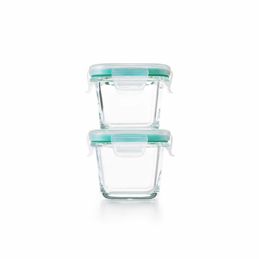 4 Piece Smart Seal Glass Mini Square Container Set V9