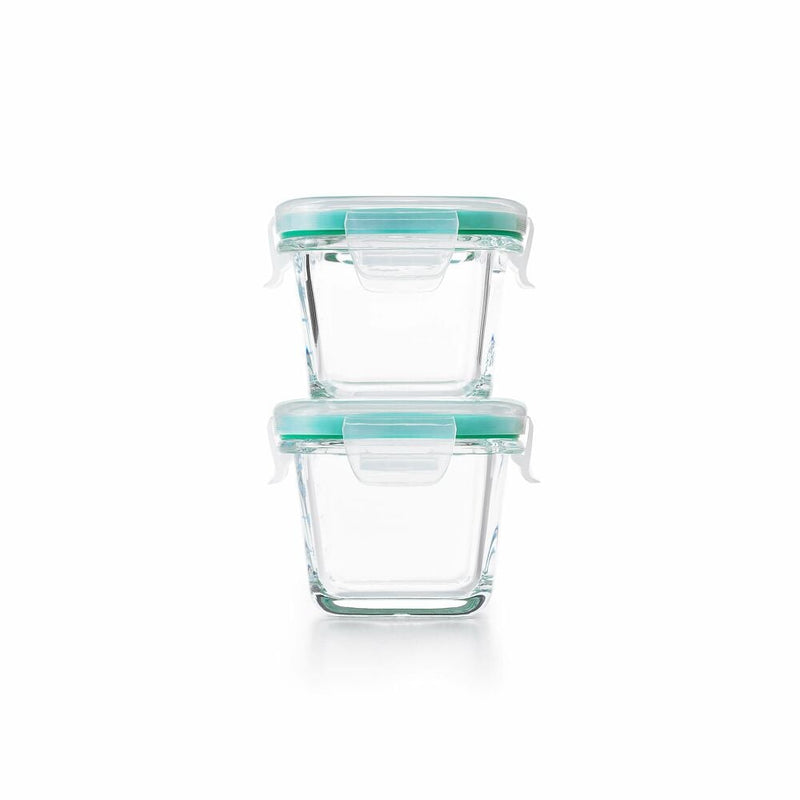 4 Piece Smart Seal Glass Mini Square Container Set V9