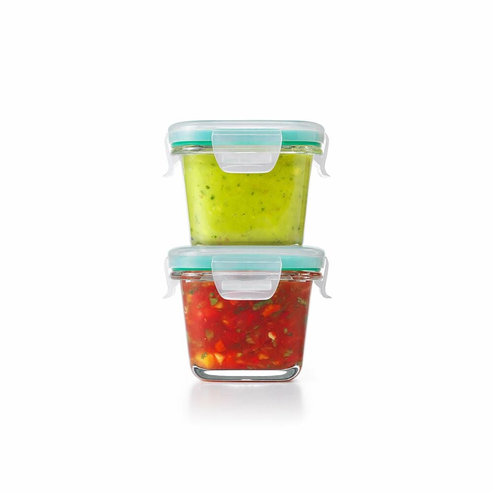 4 Piece Smart Seal Glass Mini Square Container Set V9