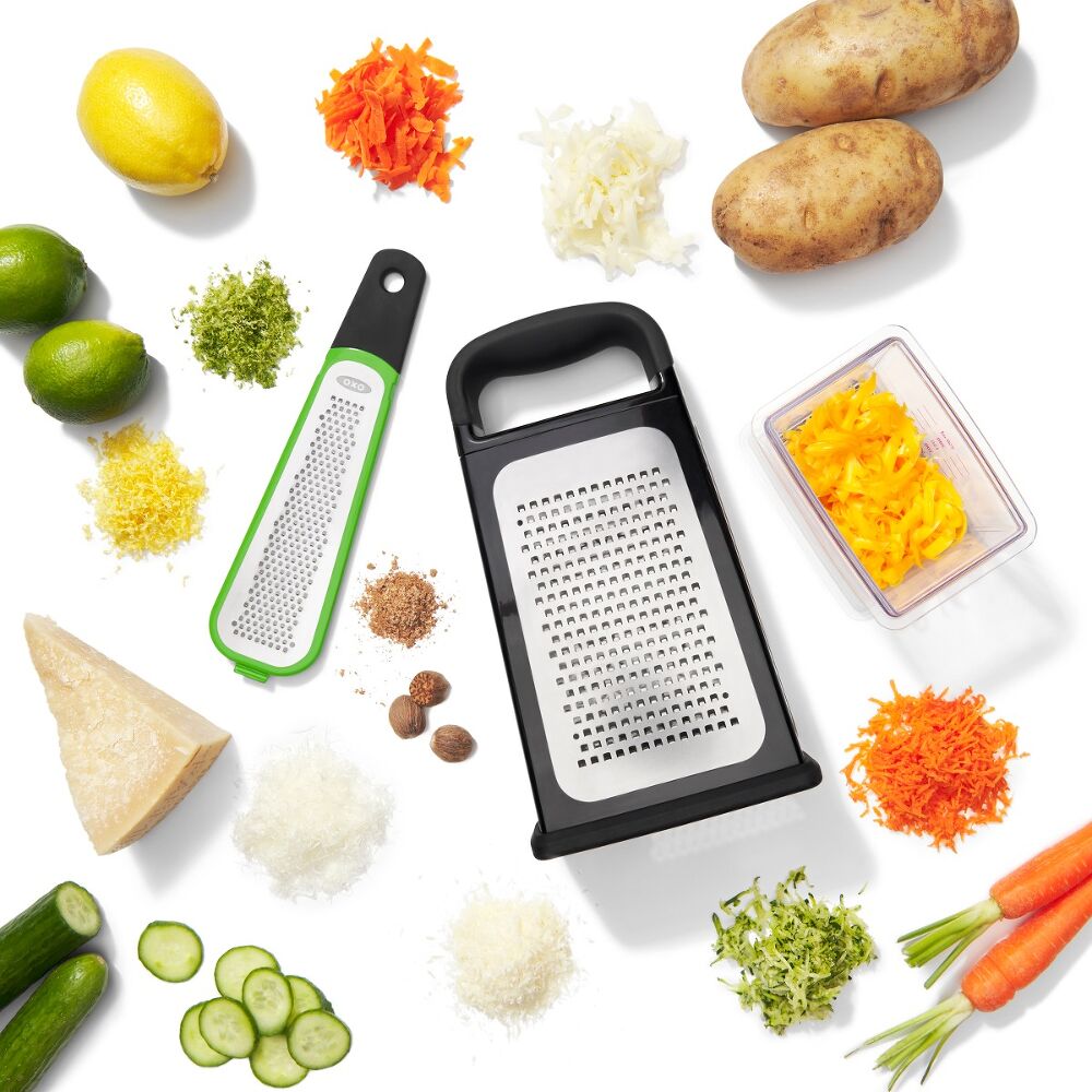 Etched Box Grater With Removable Zester U5