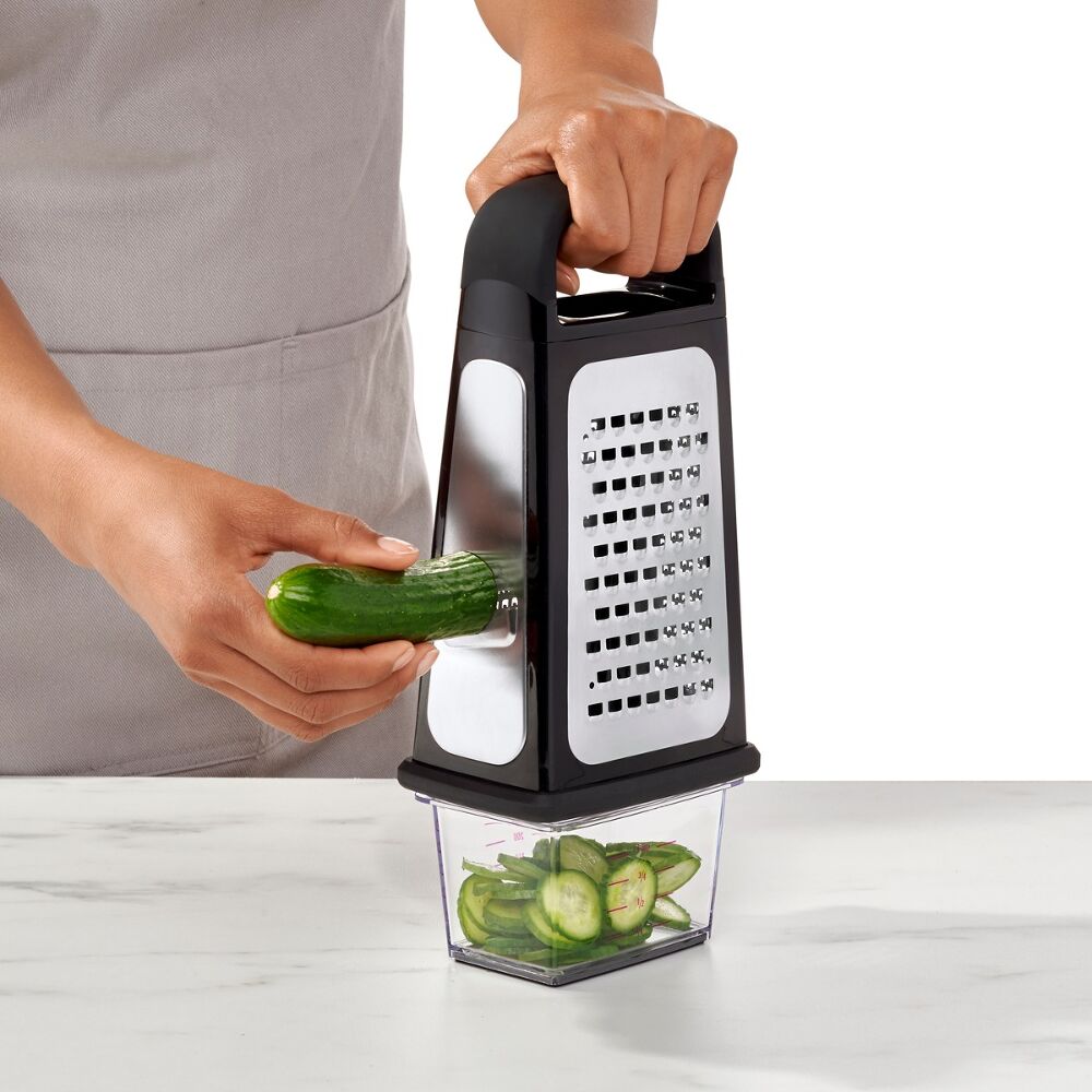 Etched Box Grater With Removable Zester U5