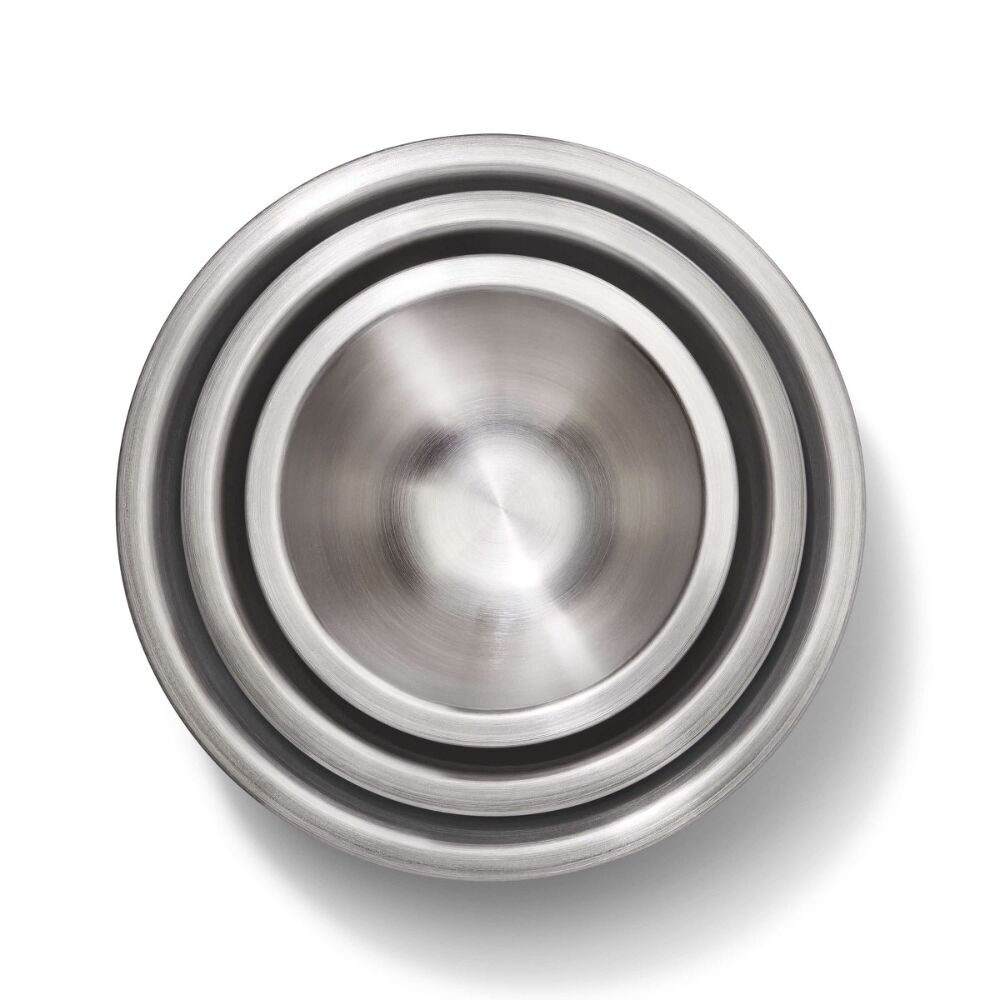 3-Piece Stainless Steel Mixing Bowl Set - Blue/Gray B5