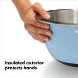 3-Piece Stainless Steel Mixing Bowl Set - Blue/Gray I7