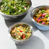 3-Piece Stainless Steel Mixing Bowl Set - Blue/Gray I7