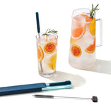 4-Piece Reusable Straw and Brush Set with Case A2