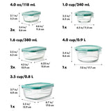 16 Piece Glass Smart Seal Everyday Container Set D1
