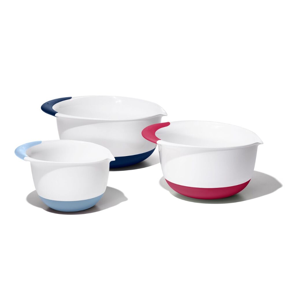3 Piece Mixing Bowl Set New Colored Handles R3