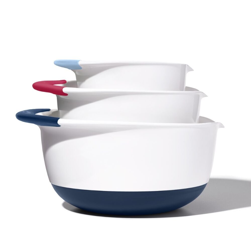 3 Piece Mixing Bowl Set New Colored Handles H6