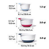 3 Piece Mixing Bowl Set New Colored Handles H6