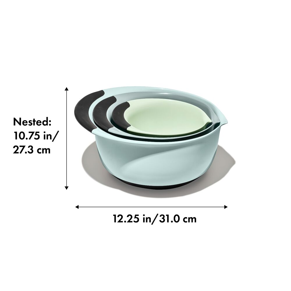 3 Piece Mixing Bowl Set - Cadet Blue, Tower Grey, Jade E4