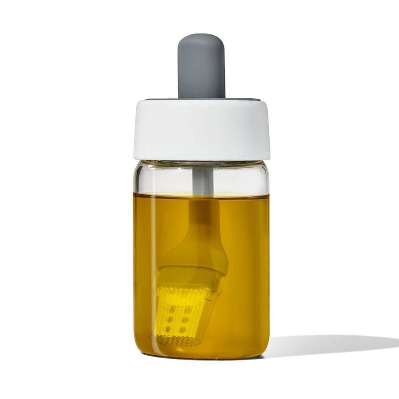 Glass Oil Bottle and Silicone Brush Set A8