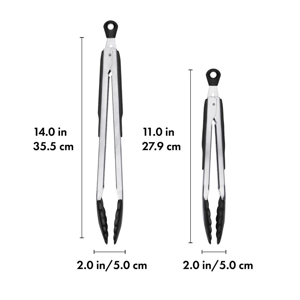 2-Piece Tongs with Nylon Heads Set E5