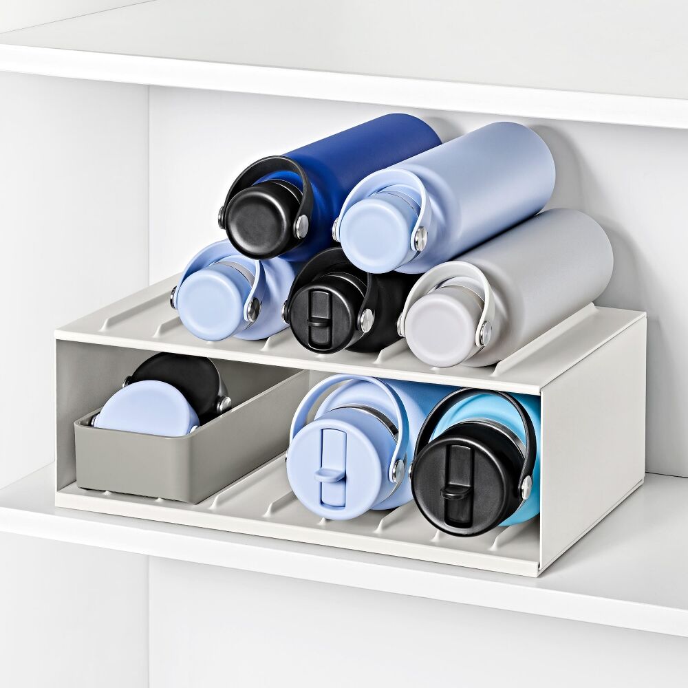 Water Bottle Organizer with Accessory Bin B0