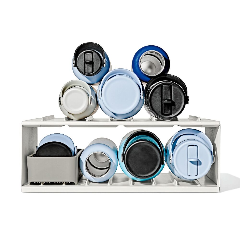 Water Bottle Organizer with Accessory Bin B0