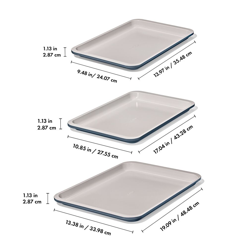 Non-Stick Pro Ceramic Coated Metal Bakeware 3 Pc Set B3