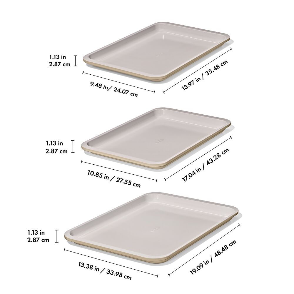 Non-Stick Pro Ceramic Coated Metal Bakeware 3 Pc Set B3
