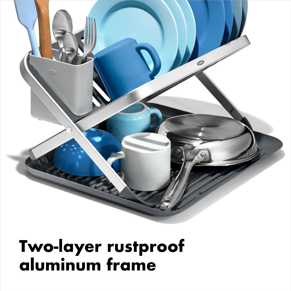 OXO Good Grips Aluminum Fold Flat Dish Rack F1