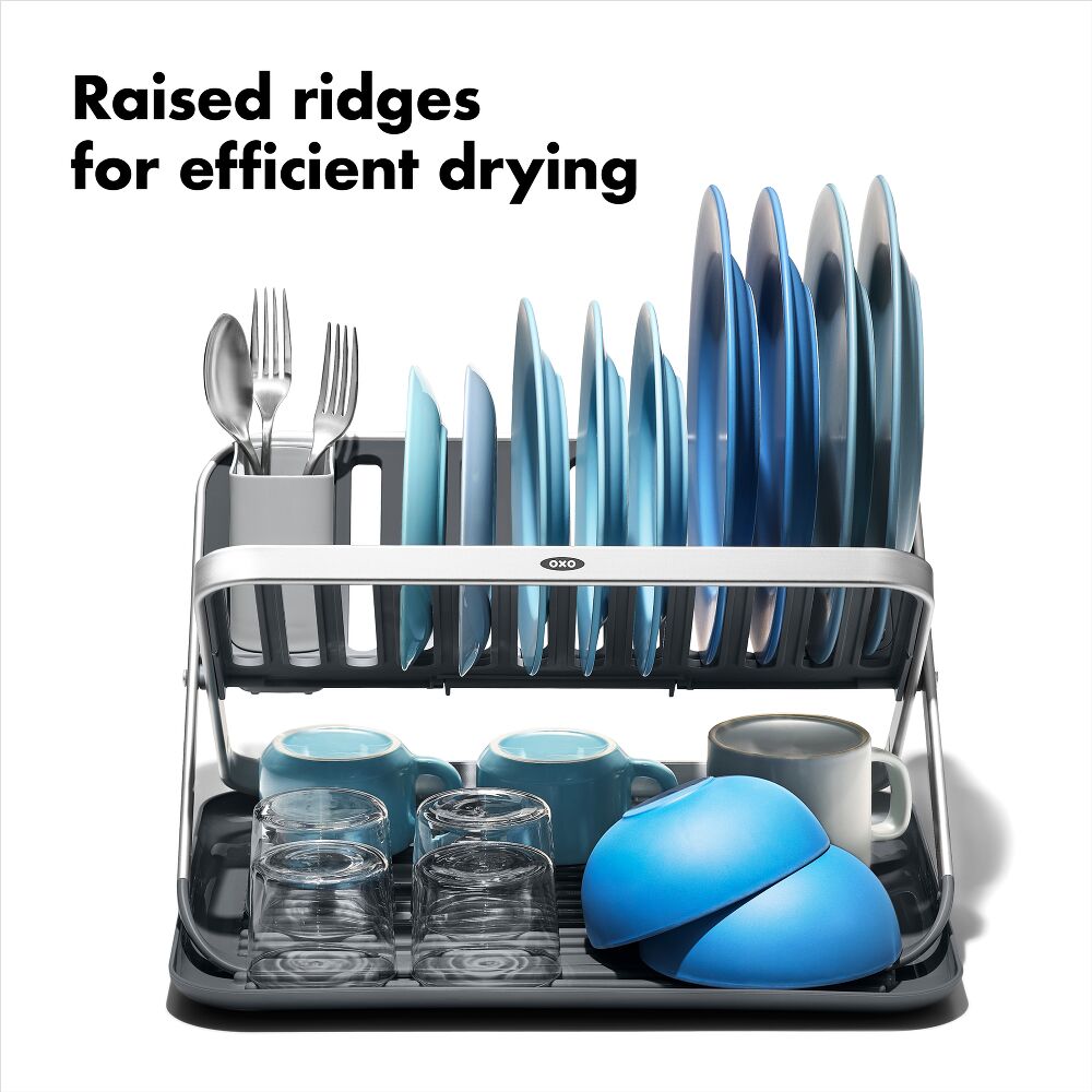 OXO Good Grips Aluminum Fold Flat Dish Rack F1