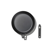 Outdoor 12-inch Carbon Steel Pan with Removable Handle T7