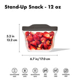 Outdoor Silicone Reusable Stand Up Snack Bag (12 oz) K3