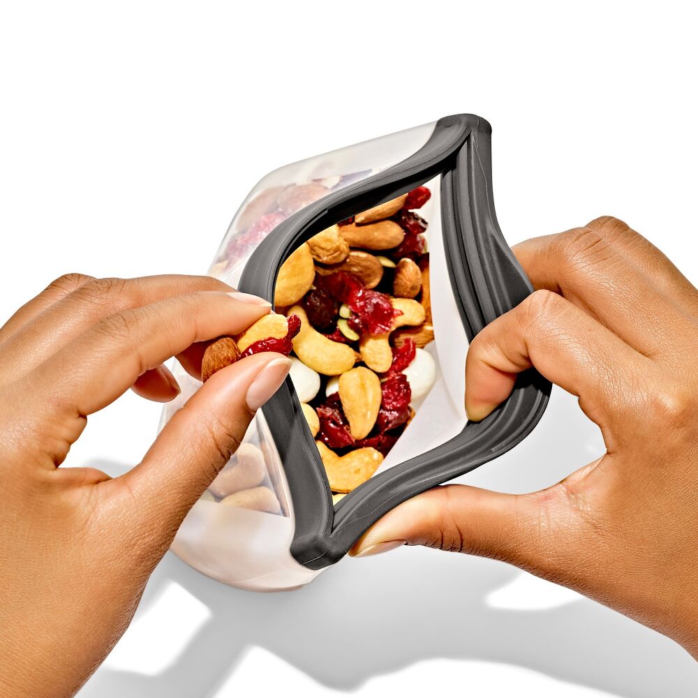 Outdoor Silicone Reusable Stand Up Snack Bag (12 oz) K3