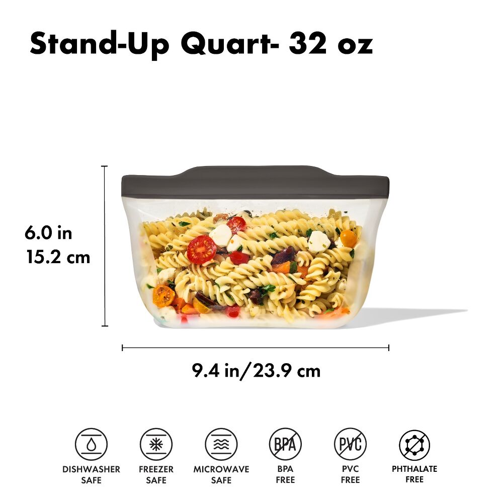 Outdoor Silicone Reusable Stand Up Bag Quart (32 oz) K8