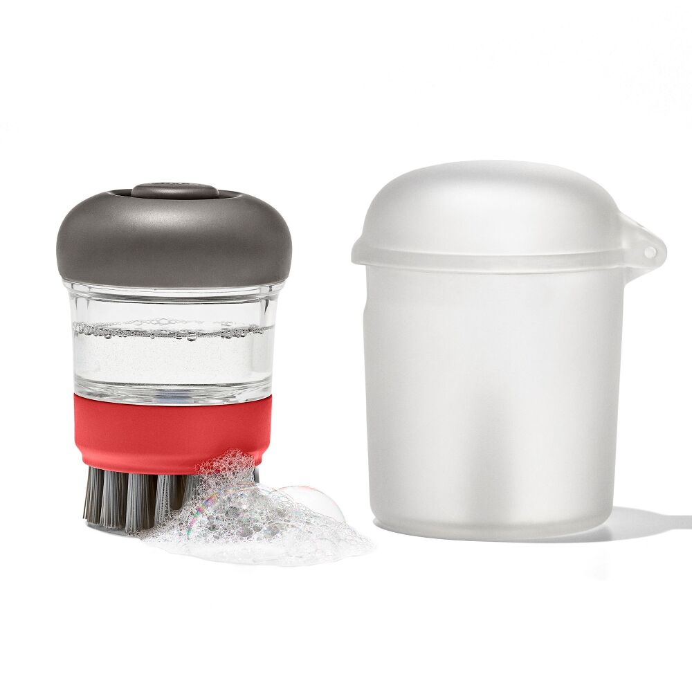 Outdoor Soap Dispensing Dish Brush with Storage Case S2