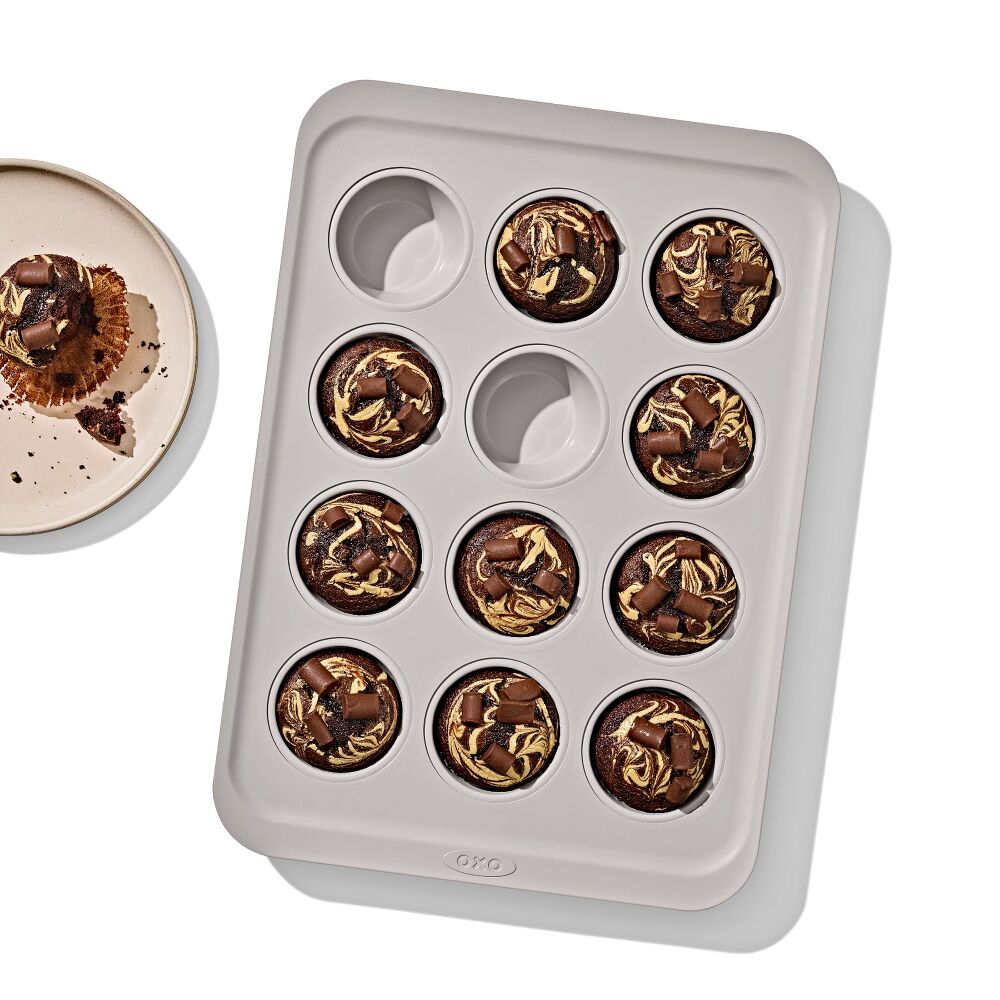 Non-Stick Pro Ceramic Coated Metal Bakeware 12 Cup Muffin Pan H4